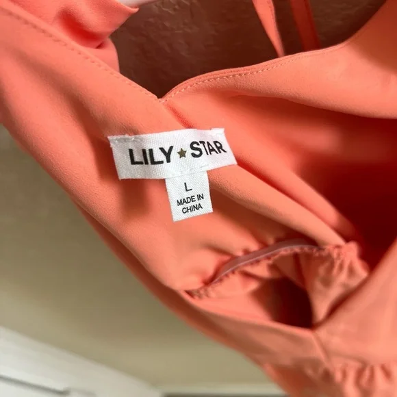 Lily Star Coral Ruffle Embroidered Blouse - Picture 3 of 4